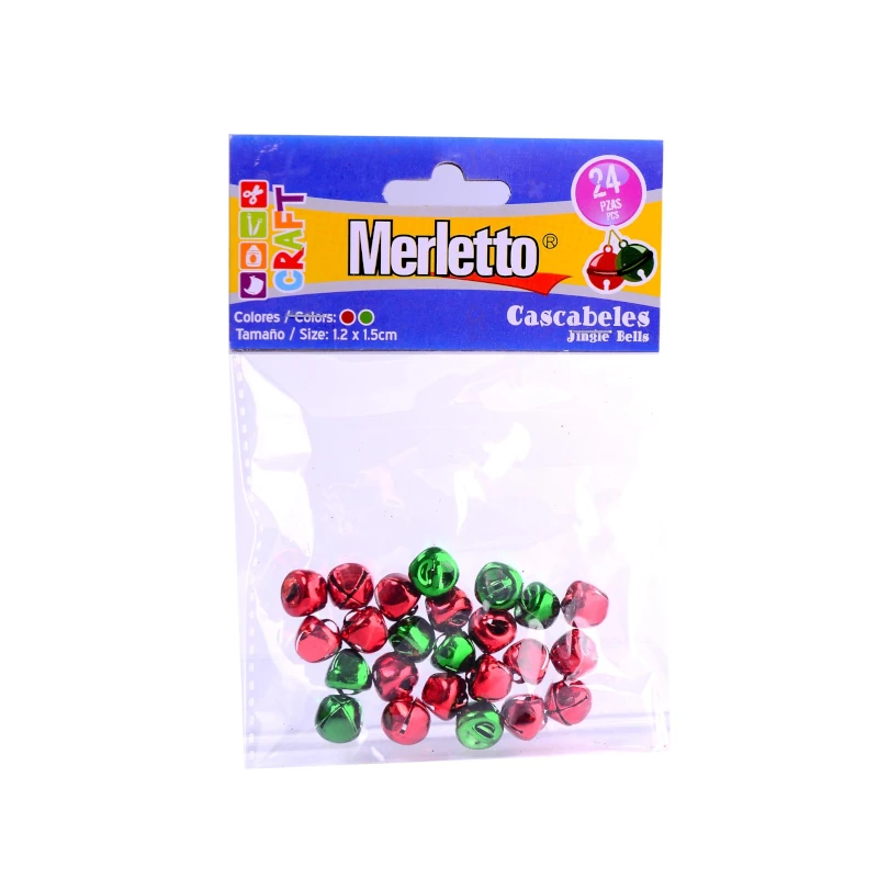 Cascabel Navideño 1.2cm 96Piezas Merletto