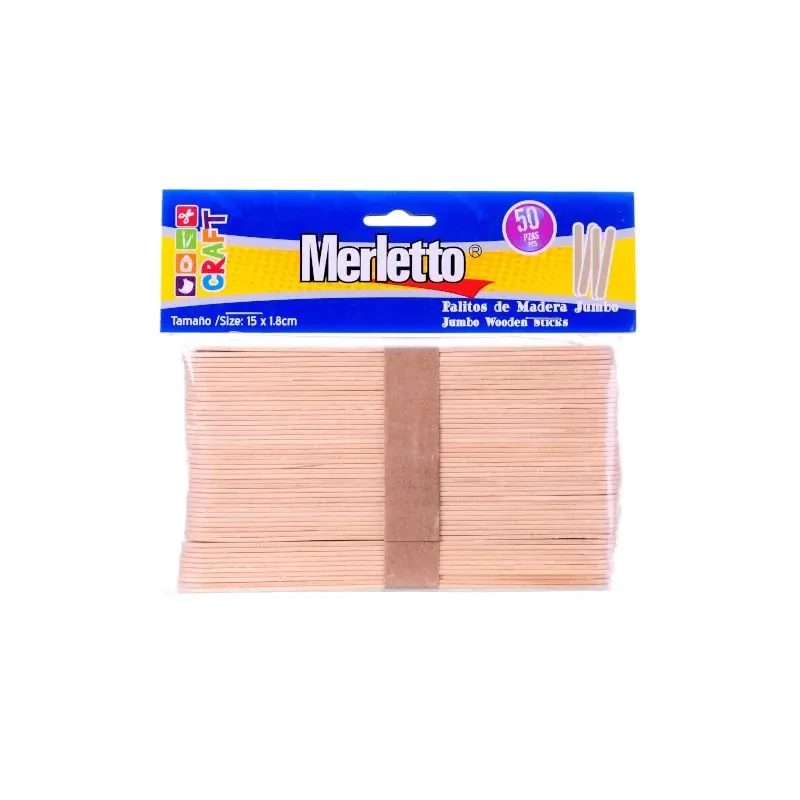 Paleta Natural Jumbo Paquete 50 11.4x1x0.2cm Merletto