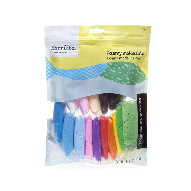 Foamy Moldeable Colores Surtidos Paquete15 Barrilito