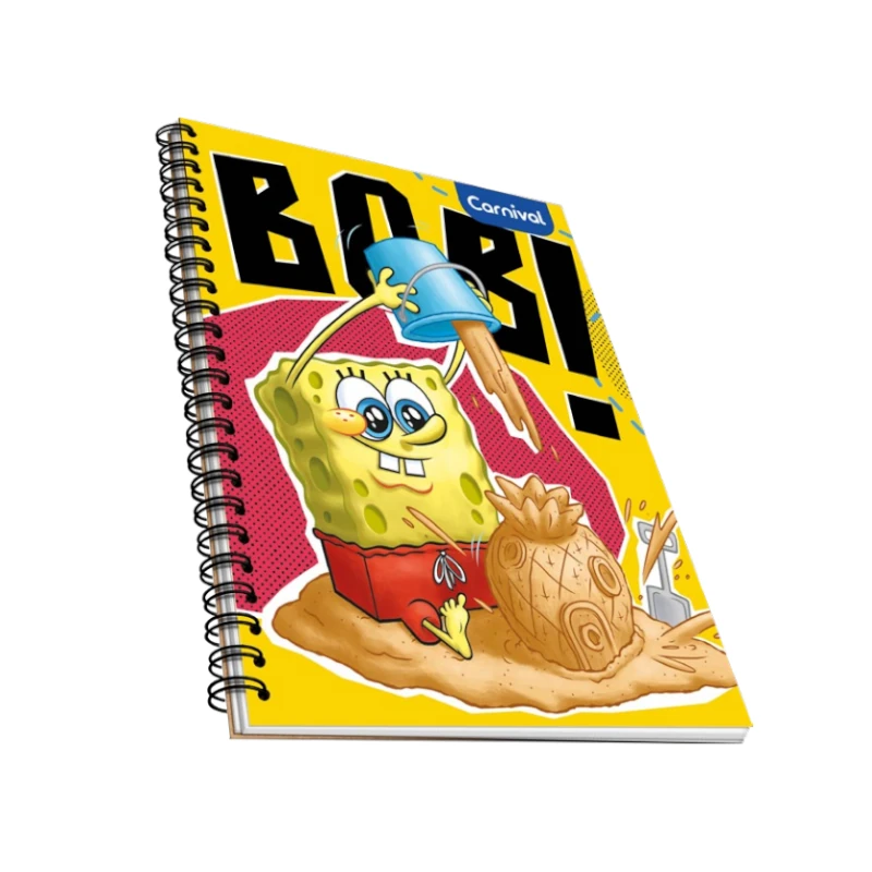 Cuaderno #3 1 Materia Licencia Bob Esponja Doble Anillo 200 Pag