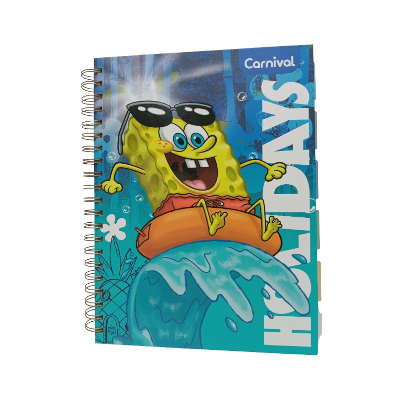 Cuaderno #3 3 Materias Licencia Bob Esponja Doble Anillo 300 Pag