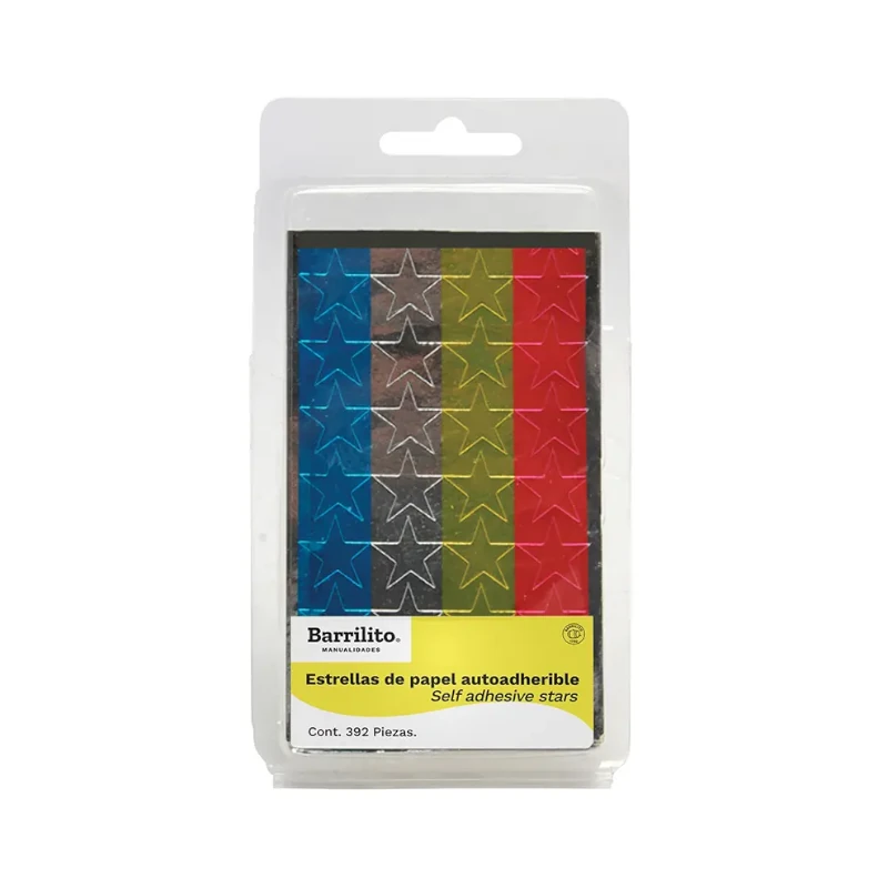 Calcomania Estrellas Metalico Paquete392 Barrilito