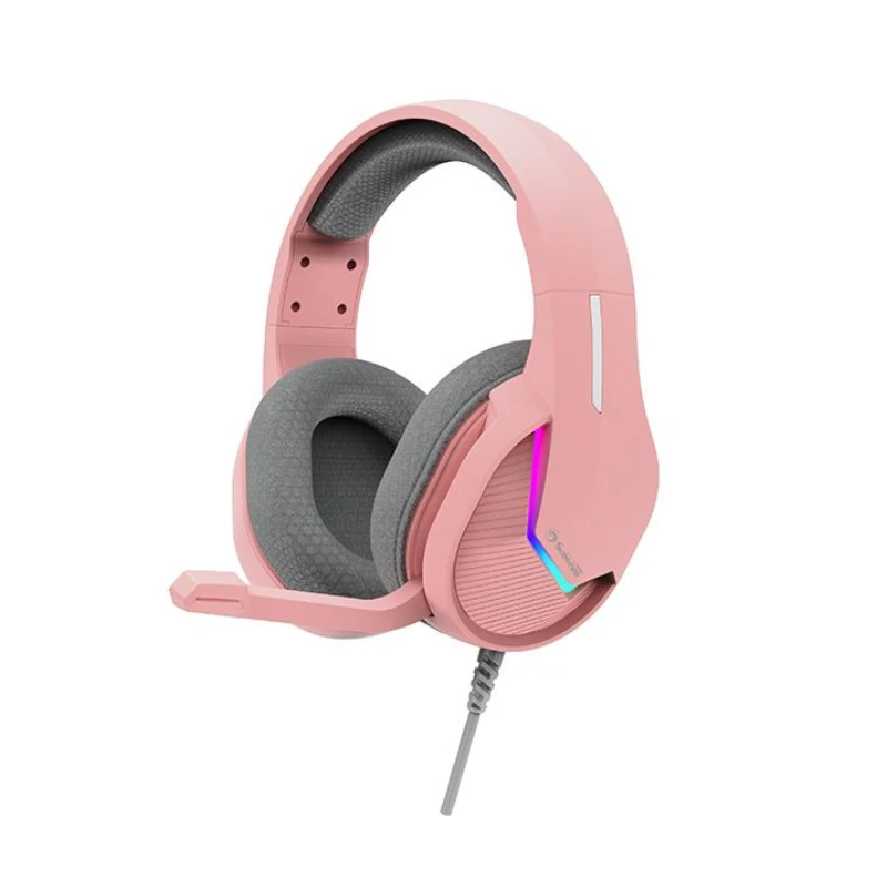 Audifono Marvo Gaming Usb Rosa C/Microfono Rgb H8618 Pk