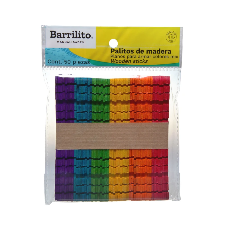 Palitos Color Para Armar Paquete50 Barrilito