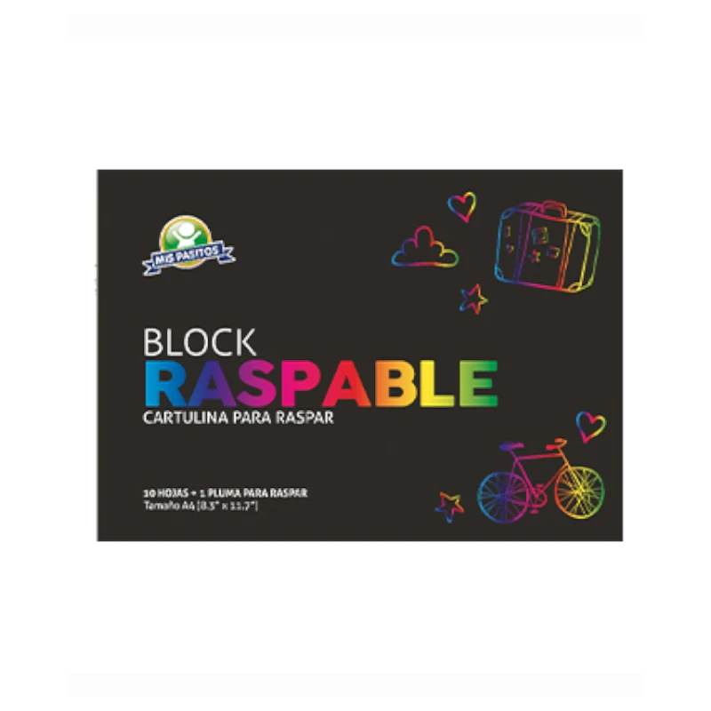 Block Tamaño A4 Cartulina Raspable 12 Hojas Mis Pasitos