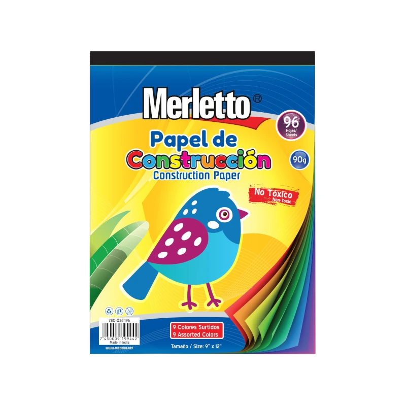 Block 9X12 Papel Construccion 96Hojas Merletto