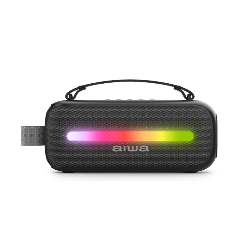 Parlante Portatil 12W Inalambrico Bluetooth Usb Luces Rgb Negro Aiwa