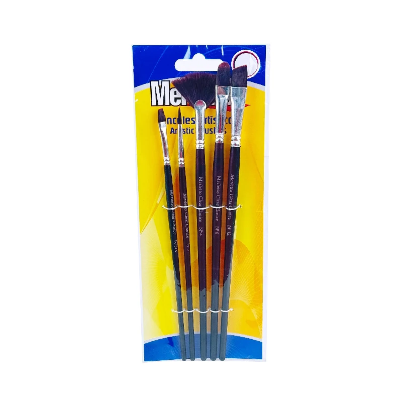 Pincel Plano Pqt5 3/8 3 4 8 12 Merletto