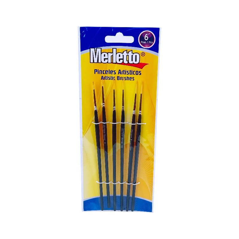 Pincel Redondo Pqt6 5/0 10/0 20/0 Merletto