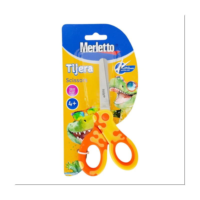 Tijera 5.5  Escolar Merletto Punta Redonda Dino
