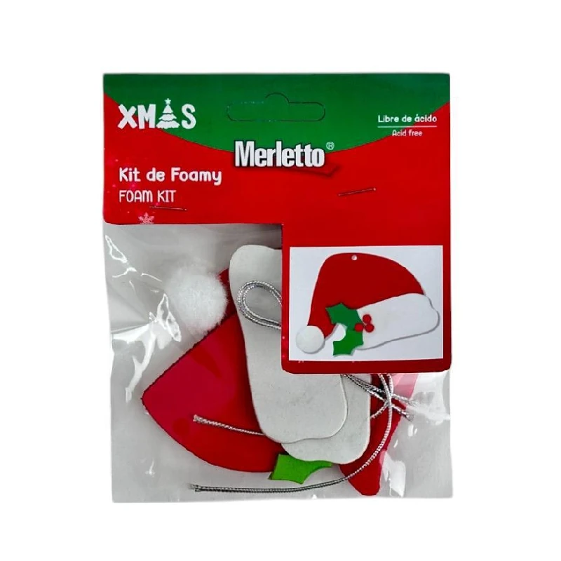 Set Foamy Sombrero Santa Navideño Merletto