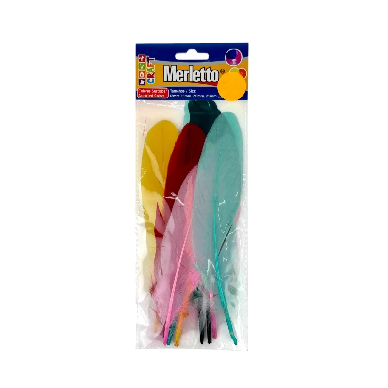 Plumas De Color Paquete10 Merletto