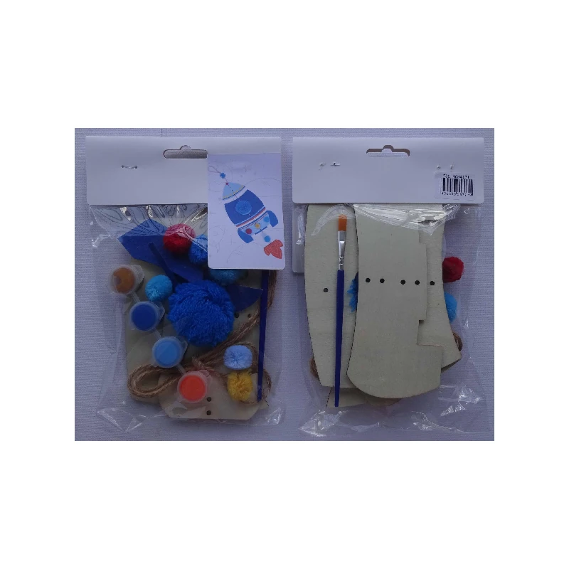 Set Manualidad Nave Espacial Colorea Madera Con Pintura Merletto