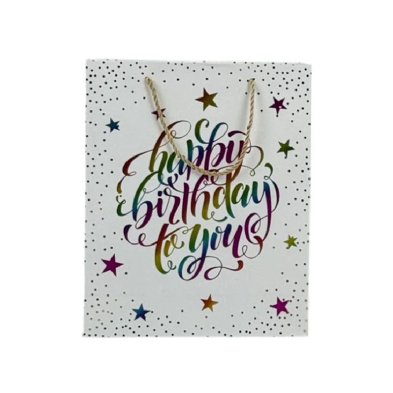 Bolsa Para Regalo Merletto Mediana Feliz Cumpleaños Surtido