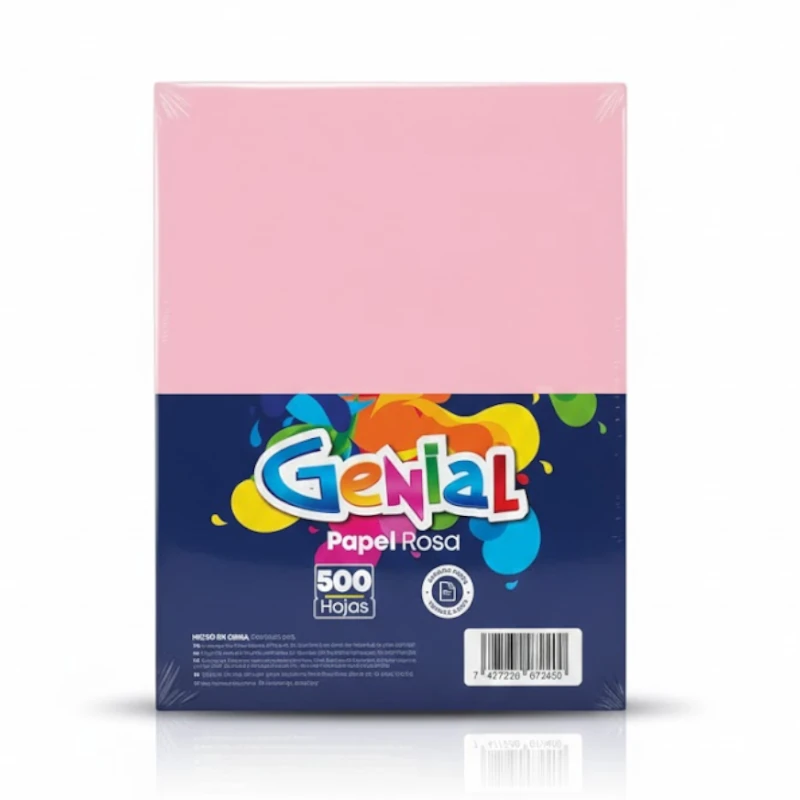 Papel Carta B20 Rosa 500 Hojas Genial