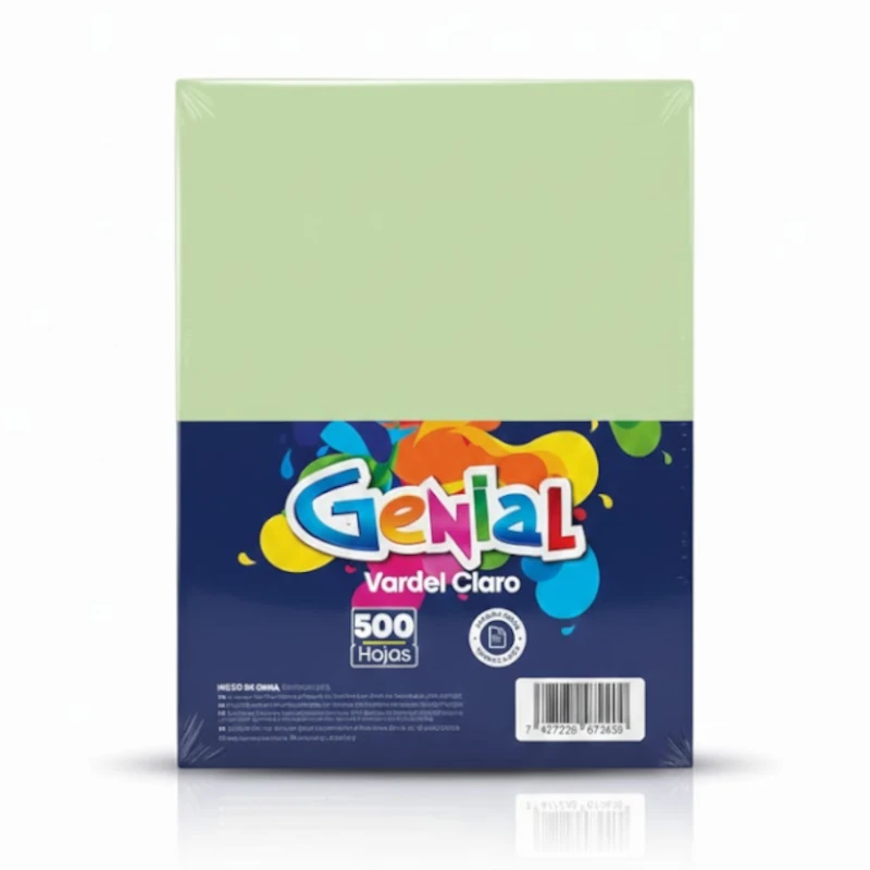Papel Carta B20 Verde Claro 500 Hojas Genial