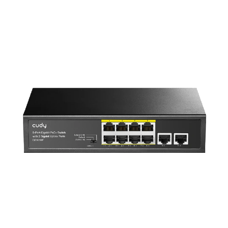Switch 8 Puertos 10/100/1000 Mbps C/Poe Cudy P/Escritorio/Rack Gs1010P