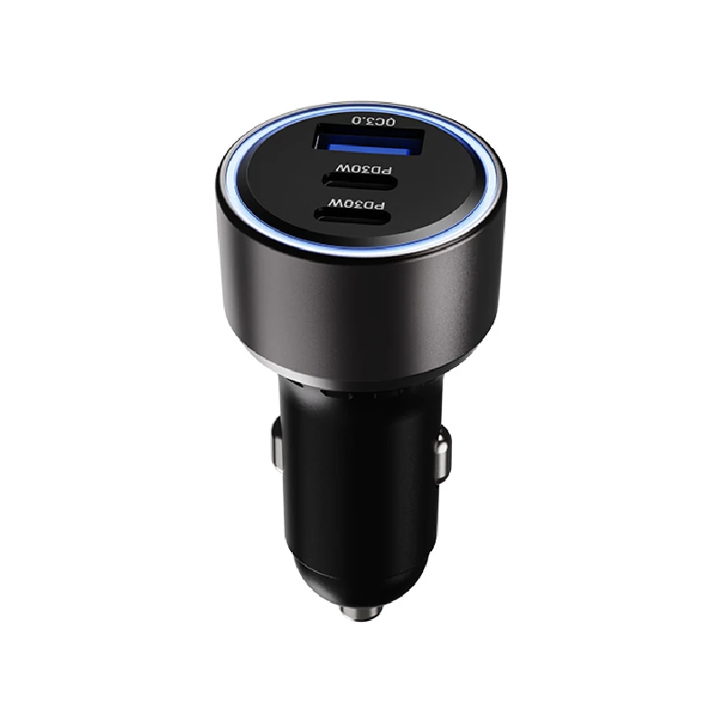 Cargador P/Auto Usb-C Usb-A  Carga Rapida Negro Powercar 60 Klipx