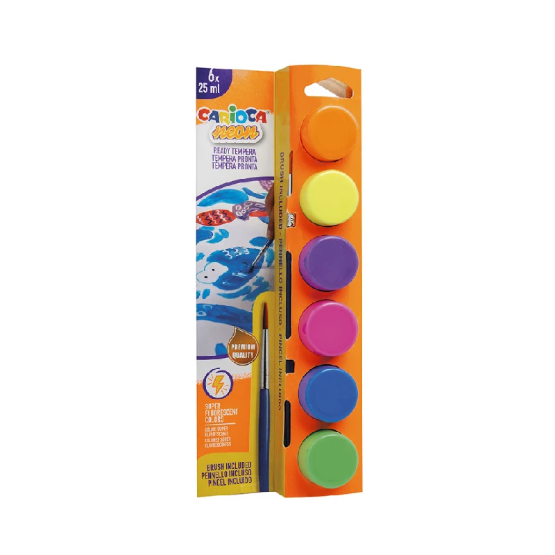 Tempera Carioca 6 Colores 25Ml Neon