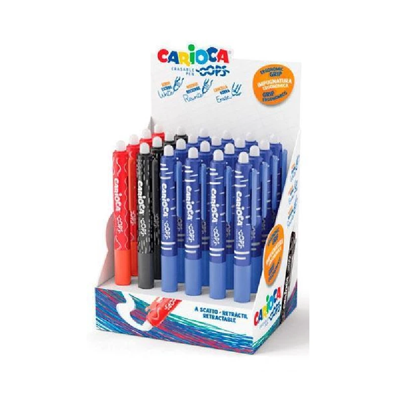Boligrafo Carioca Oops Surtido Paquete 24 Con Borrador