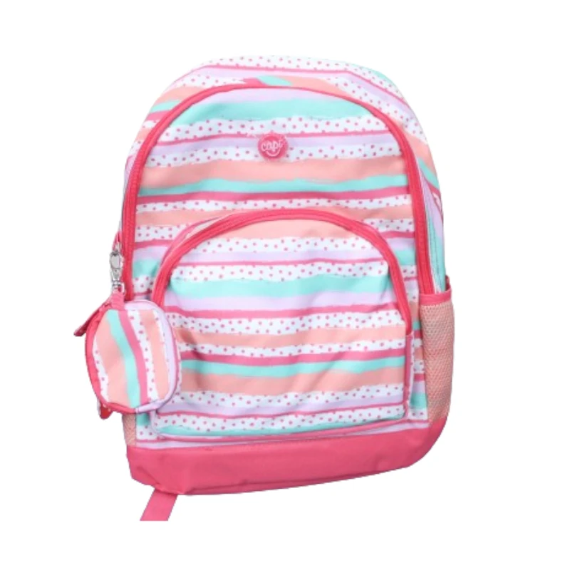 Mochila 16 Joy Rayas Girl Con Llavero Y Bolsillo  Laptop