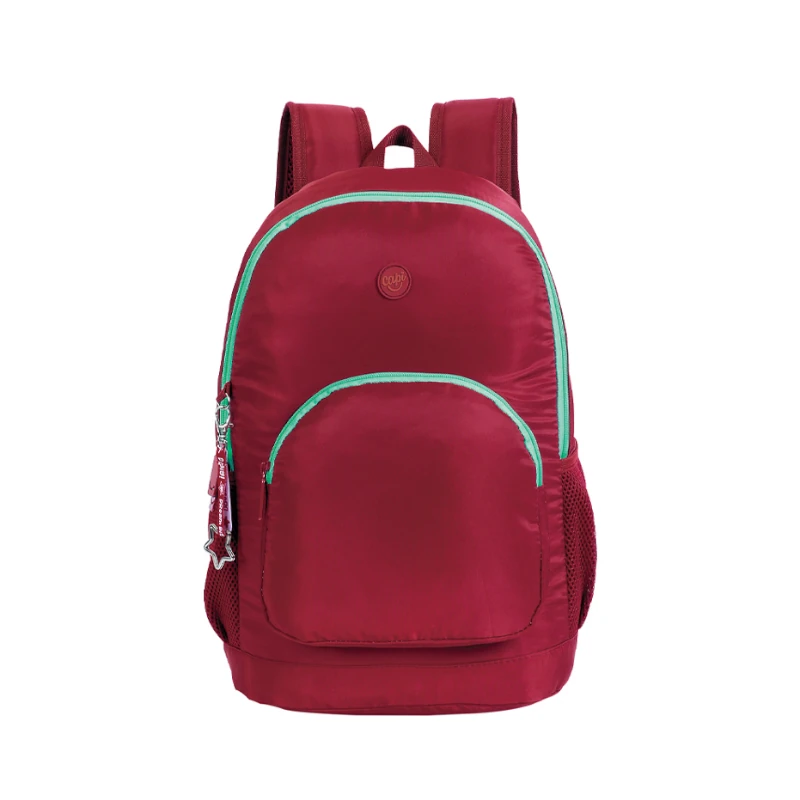 Mochila 16  Joy Cherry Star Con Llavero Y Bolsillo  Laptop