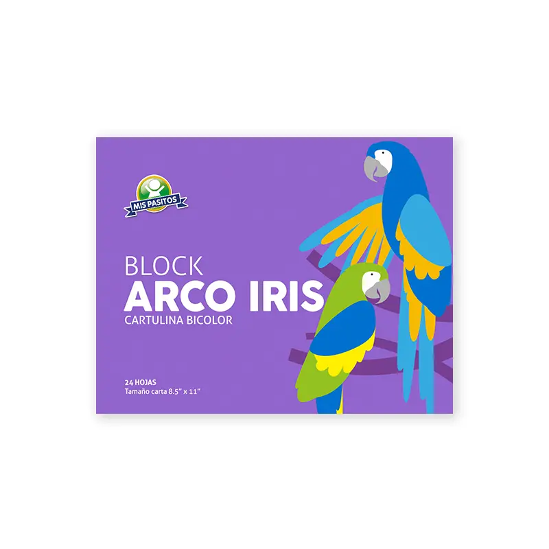 Block Tamaño Carta Cartulina Iris Bicolor 24Hojas Surt Mis Pasitos