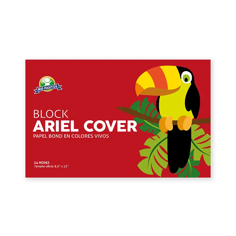 Block Tamaño Oficio Papel Ariel Cover Bicolor 24Hojas Surt Mis Pasitos