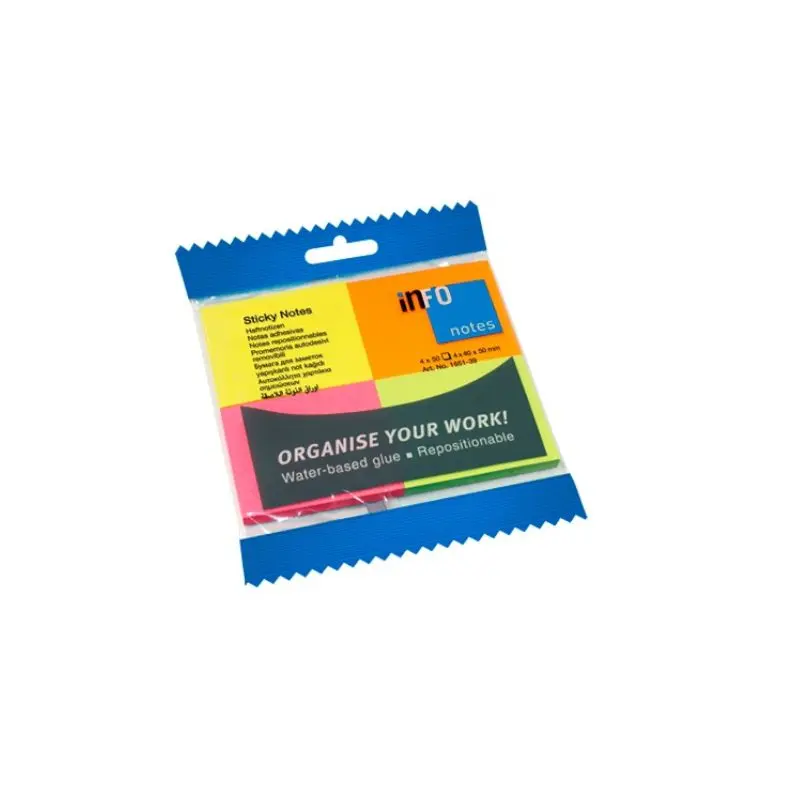 Nota Adhesiva Infonote 2X1.5 Surtido Neon 4 Piezas 1651-39
