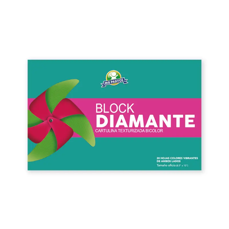 Block Tamaño Oficio Cartulina Diamante 20Hojas Mis Pasitos