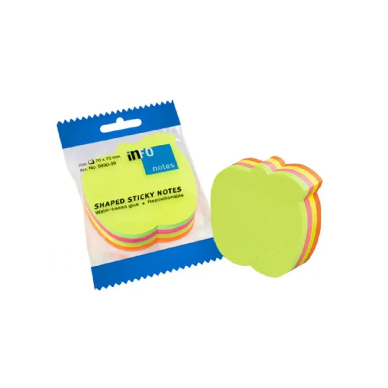Nota Adhesiva Infonote 3X3 Figura de Manzana 5830-39 200 Hjs