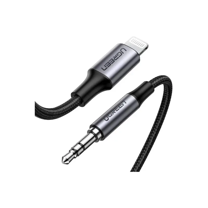 Cable Audio Lightning A 3.5Mm 1M Trenzado Negro Us315 Ugreen