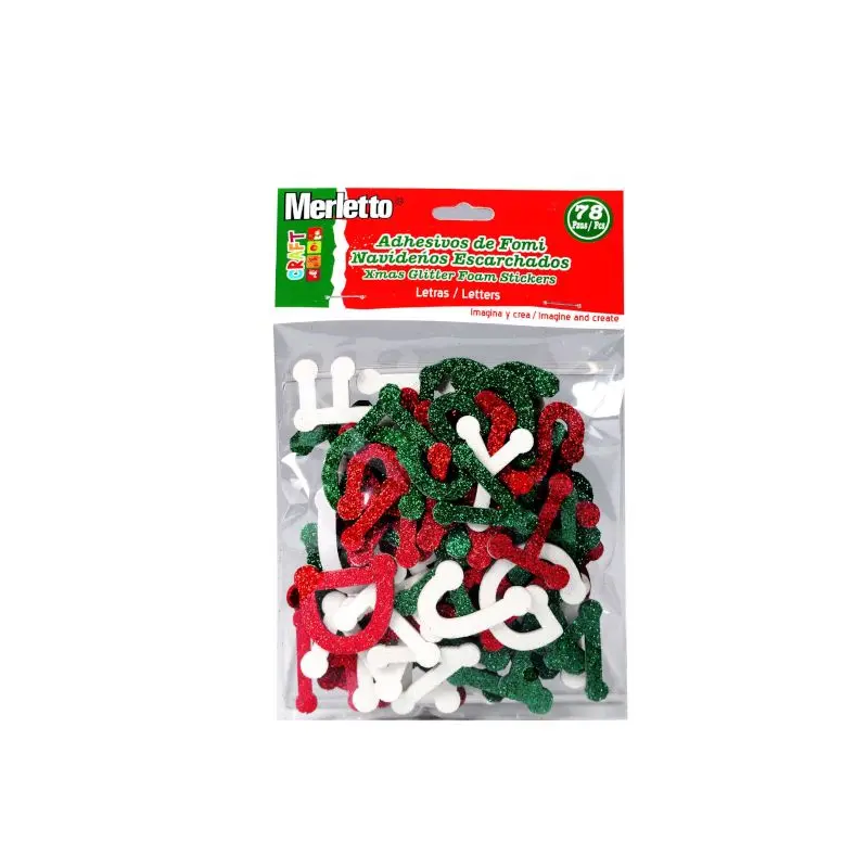 Foamy Adhesivo Letras Escarchada Navideño Merletto