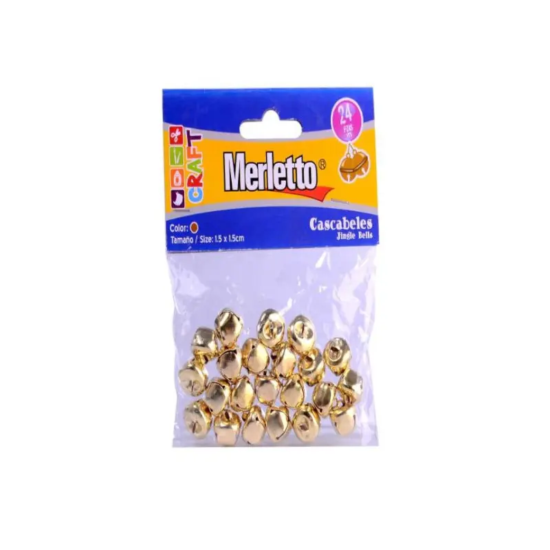 Cascabel Para Manualidad Dorado Merletto