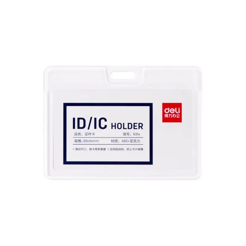 Porta Carnet Plastico Deli Horizontal Blanco