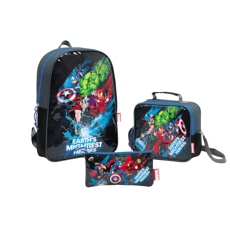 Mochila Avengers Lonchera Y Lapicero