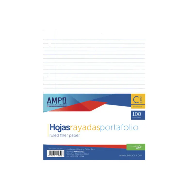 Hojas Para Folder Tamaño Carta 100Hojas Ampo