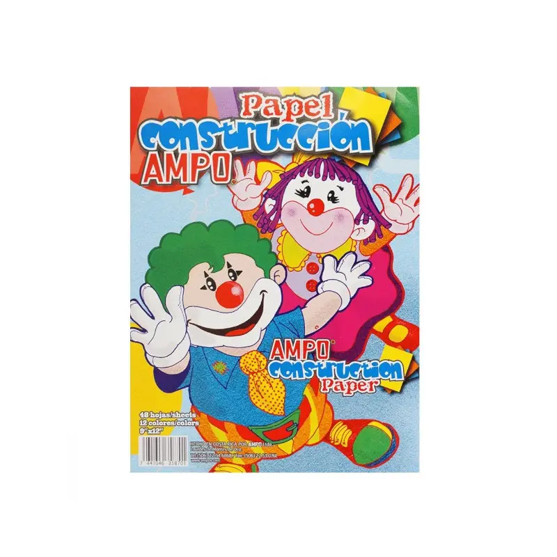 Block 9X12 Papel Construccion 48Hojas Surtido Ampo