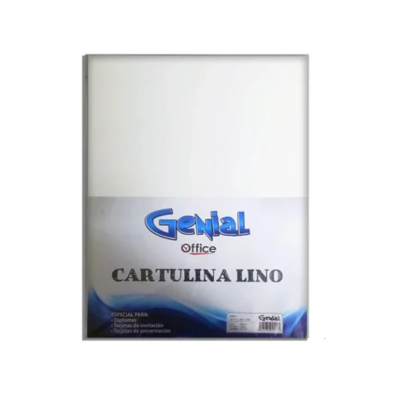 Cartulina Tamaño Carta Paquete20 Lino Blanca