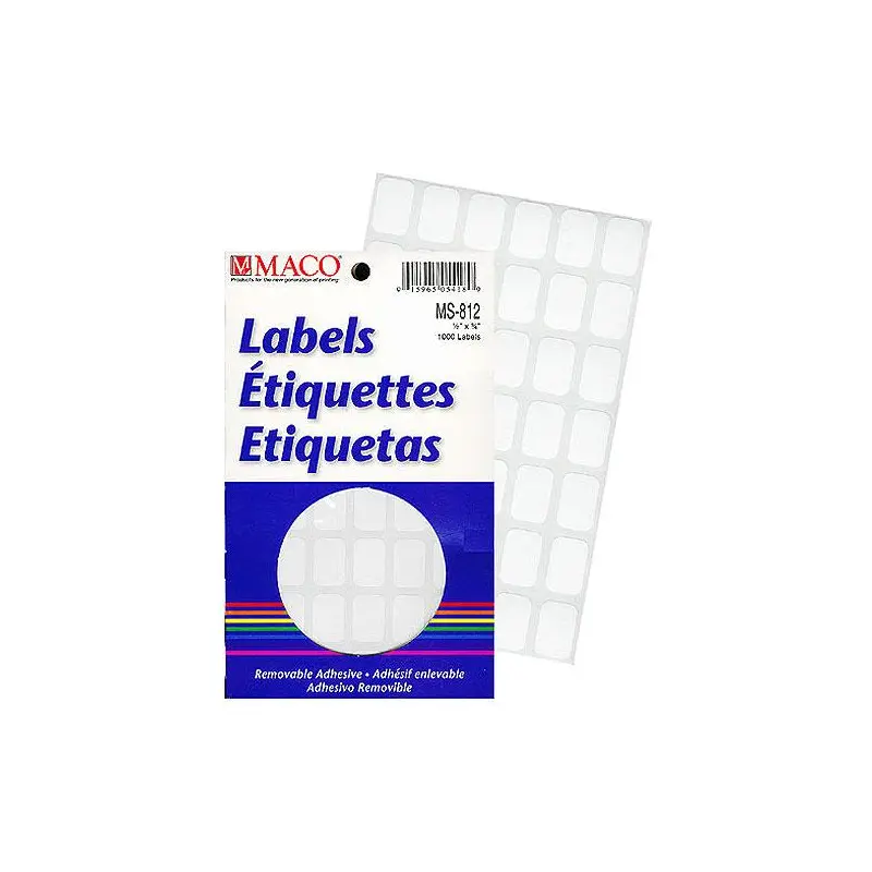 Etiqueta Maco 1/2  X 3/4 3  Blanca Ms-812 1000Unds