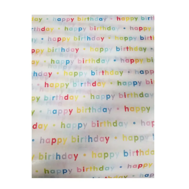 Papel China Paquete100 Diseño Happy Birthday 20 X26