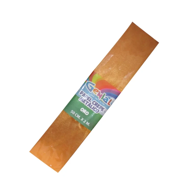 Papel Crepe Metalico Paquete10 Oro 50cmx2m