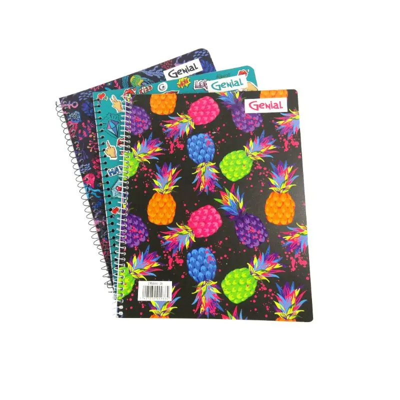 Cuaderno Espiral 2 Materias UV Genial Diseños Femeninos