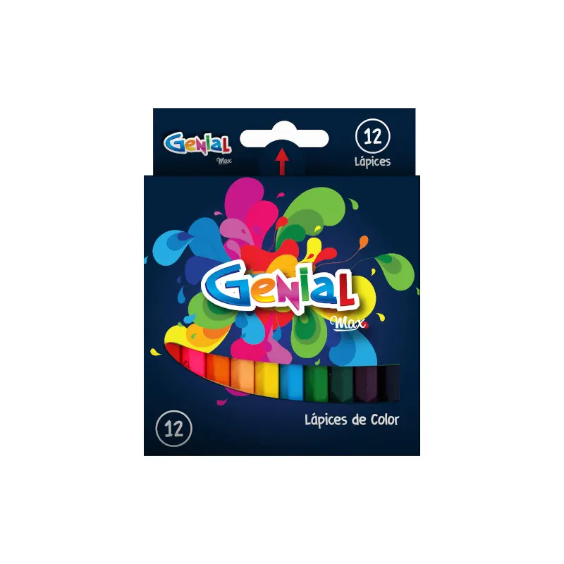 Lapiz de Color Corto 12 Colores Genial Max