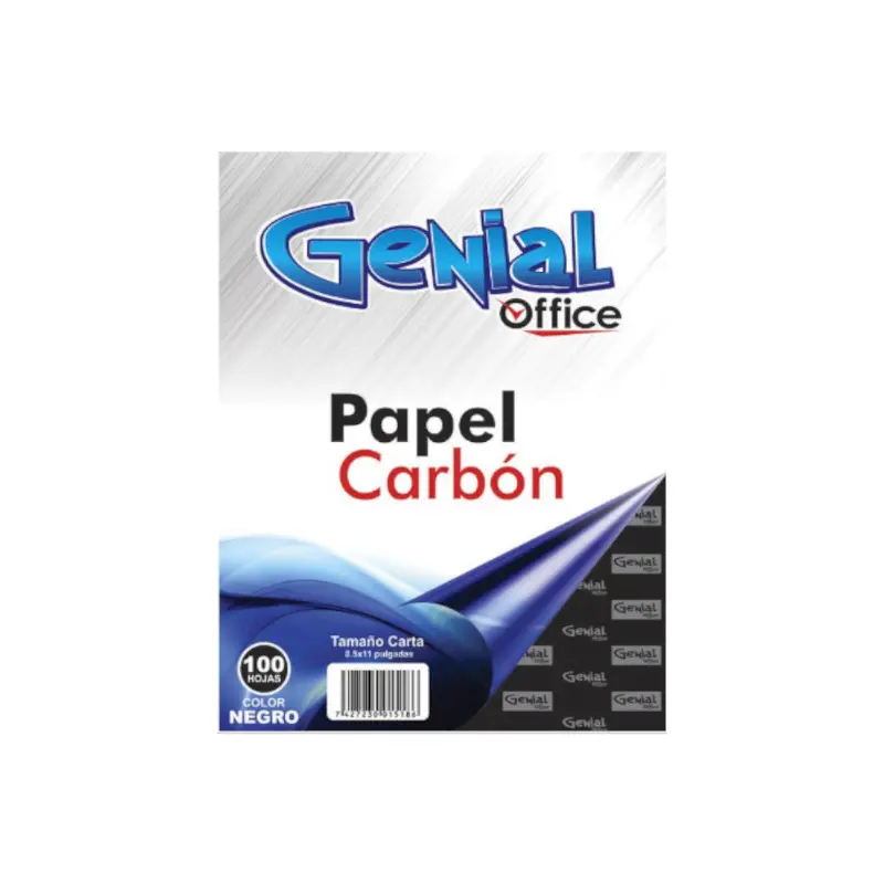 Papel Carbon Tamaño Carta Negro 100H Genial