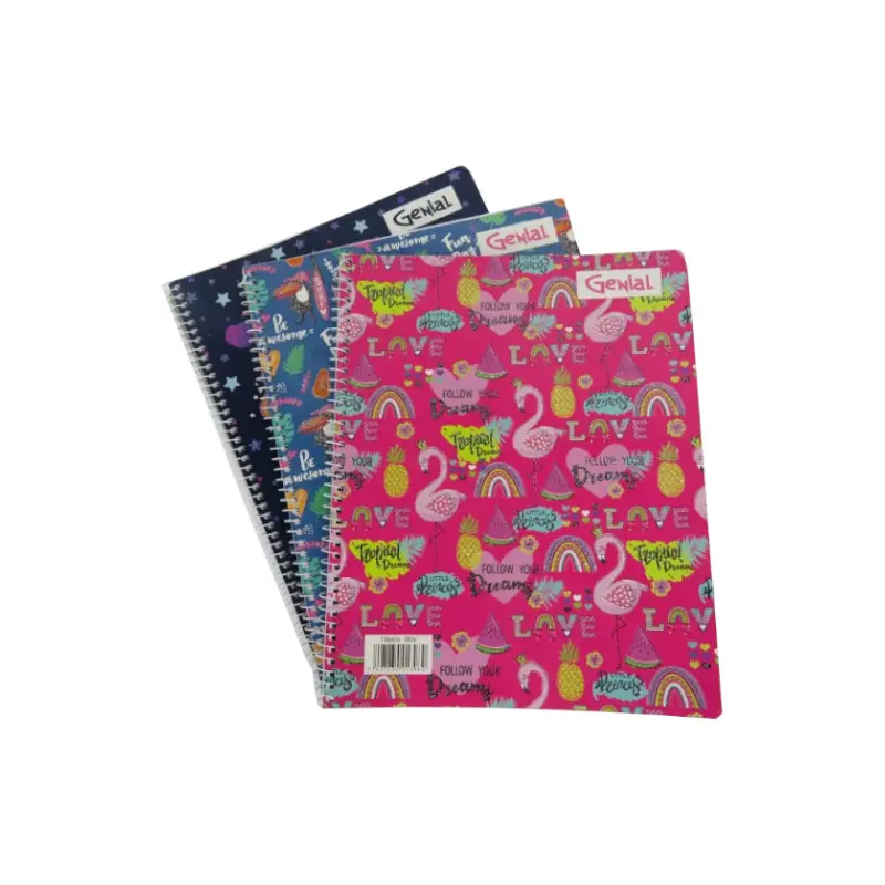 Cuaderno #3 2 Materias Genial Diseños Femeninos Glitter