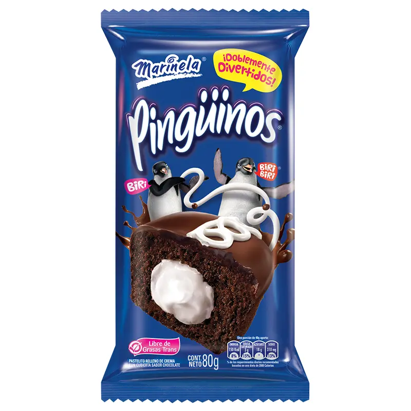 Pinguinos Marinela Chocolate Pqt2 80gr