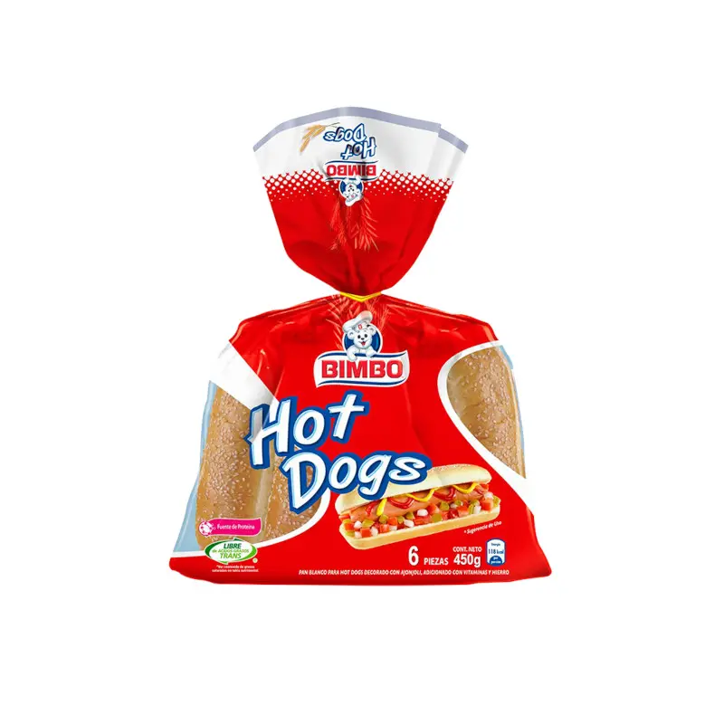 Pan P/Hot-Dog Bimbo Grande 6 Pzas 450g