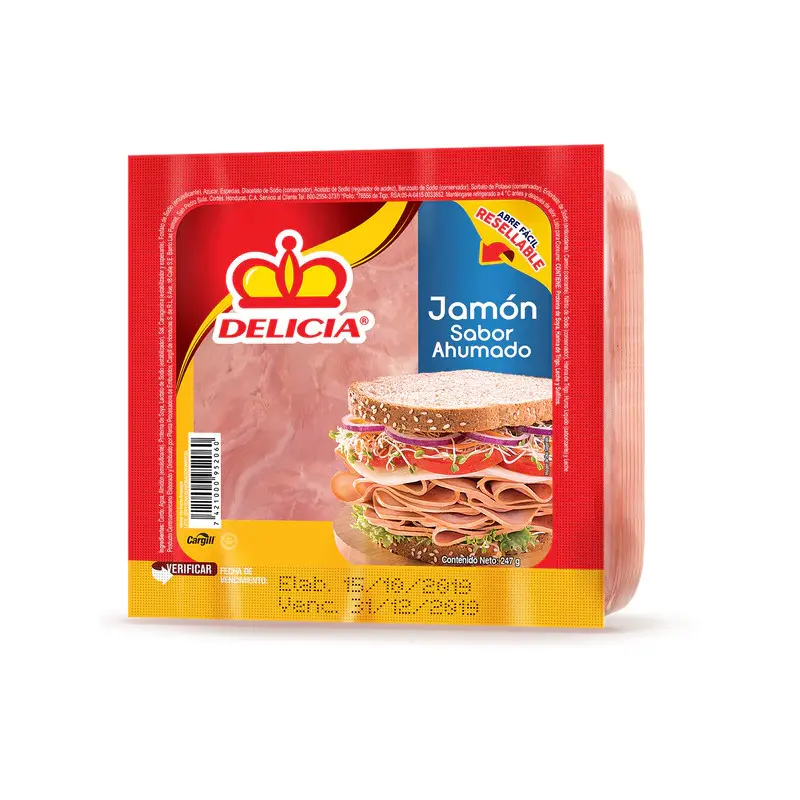 Jamon Ahumado Delicia Pqt 247gr