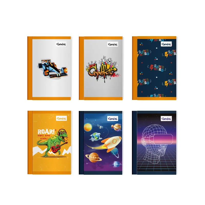 Cuaderno Cosido Grande 200 Pag Cuadriculado Genial Diseños Niño